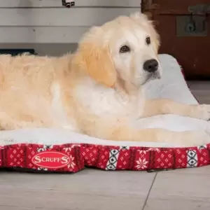Image of Scruffs Medium Santa Paws Mattress 82 x 58cm - Burgundy