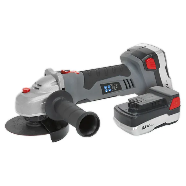 image of Sealey CP5418V Cordless Lithium-ion Angle Grinder &#216;115mm 18V 1hr Charge