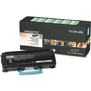 image of Lexmark X463A11G Black Laser Toner Ink Cartridge