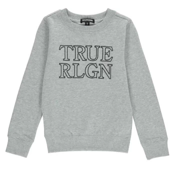 Image of True Religion Chest Logo Sweater - Grey