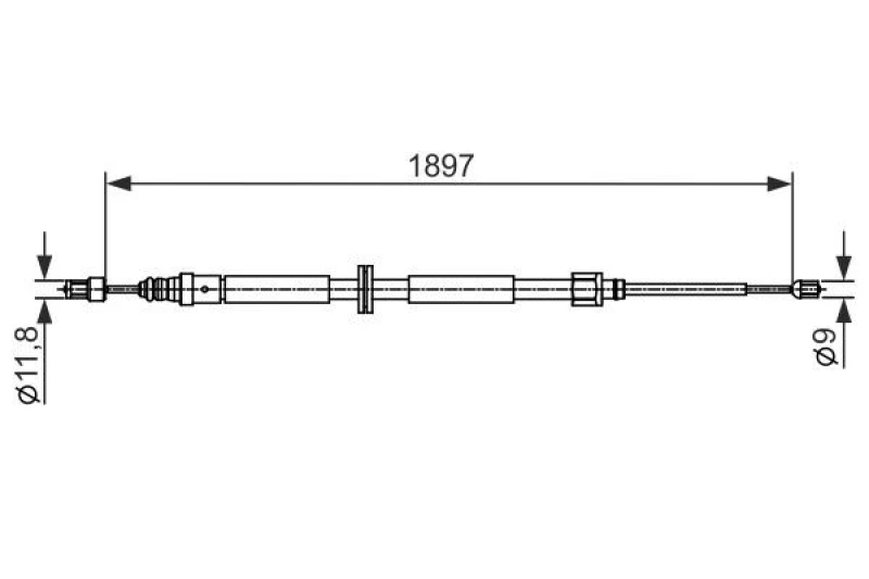 Image of Bosch 1 987 482 433 Brake Cable 1897mm Cable,parking brake (124)