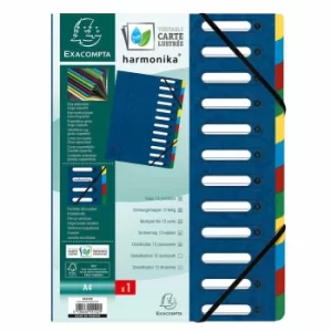 Image of Exacompta Harmonika Multipart File A4 12 Part Pack of 6, yellow