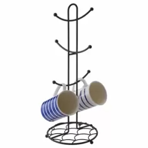 Image of Premier Housewares 6 Cup Mug Tree, Matte Black Finish, Metal Wire