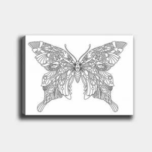 Image of MANDALA11 White Black Decorative Canvas Painting