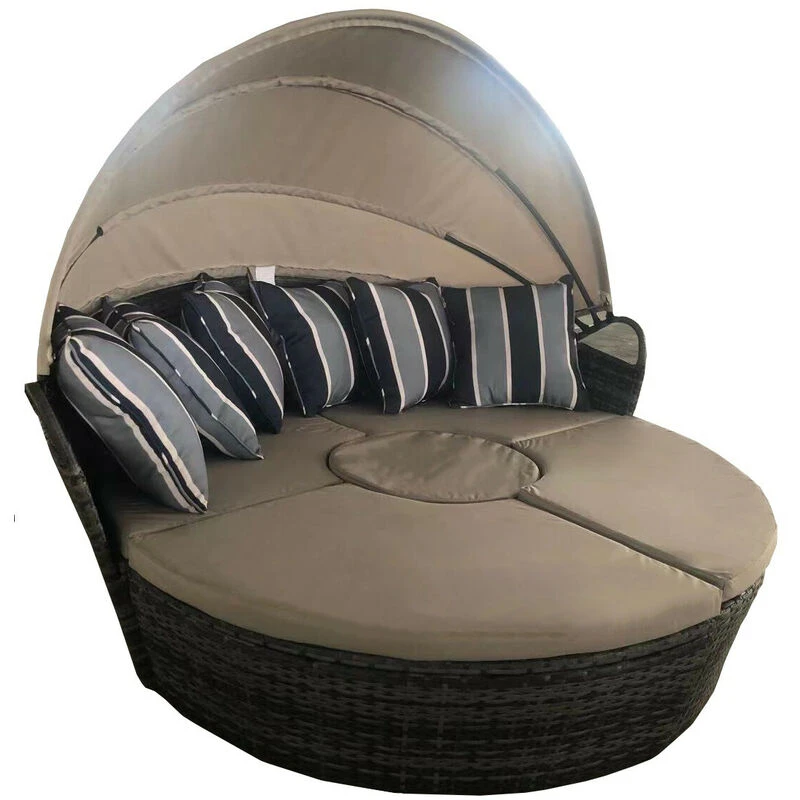 Image of FURNITURE ONE 9 Pieces Garden Furniture Set, 8 Seater Rattan Cube Set with Waterproof Cover Grey