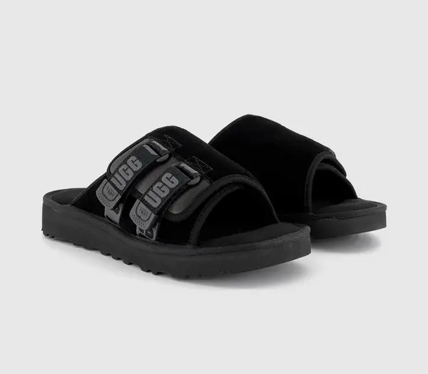 image of UGG Womens Goldencoast Strap Slides Black, 8