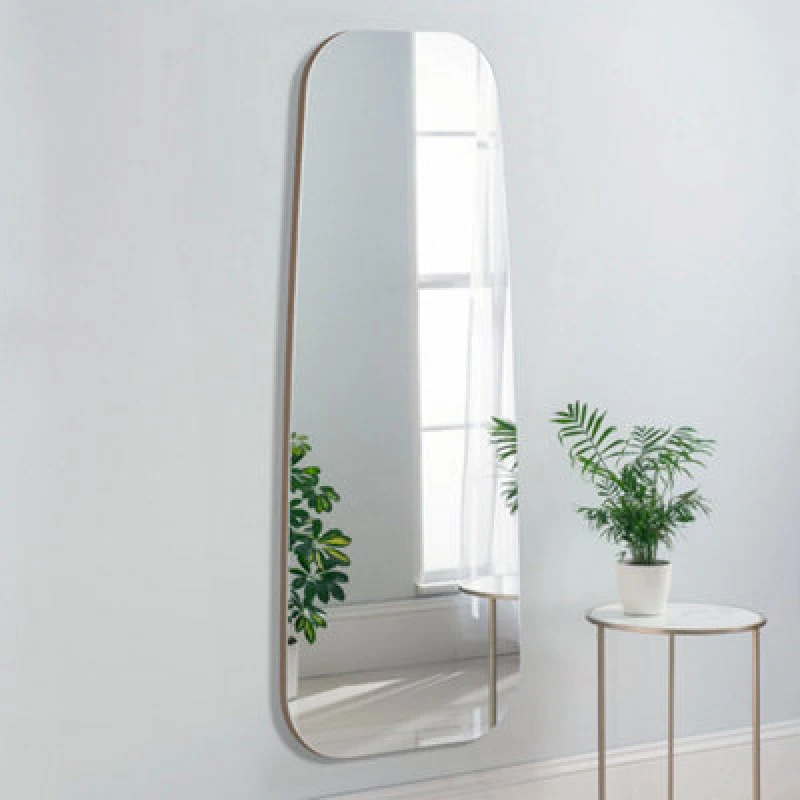 Image of Yearn Mirrors Yearn Mirrors Large Full Length Organic Pebble Mirror in Gold Gold One Size Unisex 0716053064110