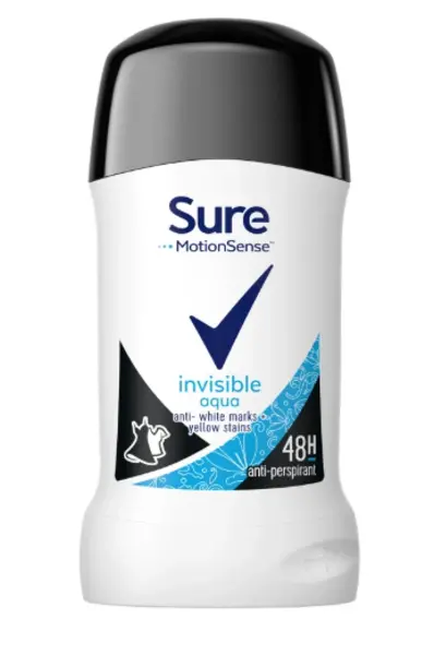 image of Sure Motion Sense Invisible Aqua Deodorant Stick 40ml