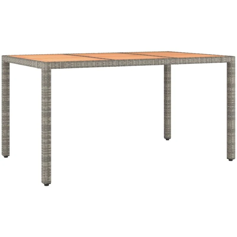 Image of VIDAXL Garden Table with Wooden Top Grey Poly Rattan&Solid Wood Acacia vidaXL 319552