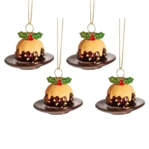 Image of Christmas Pudding Shaped Bauble (Set of 4)