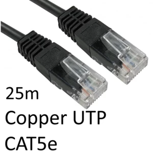 image of RJ45 (M) to RJ45 (M) CAT5e 25m Black OEM Moulded Boot Copper UTP Network Cable