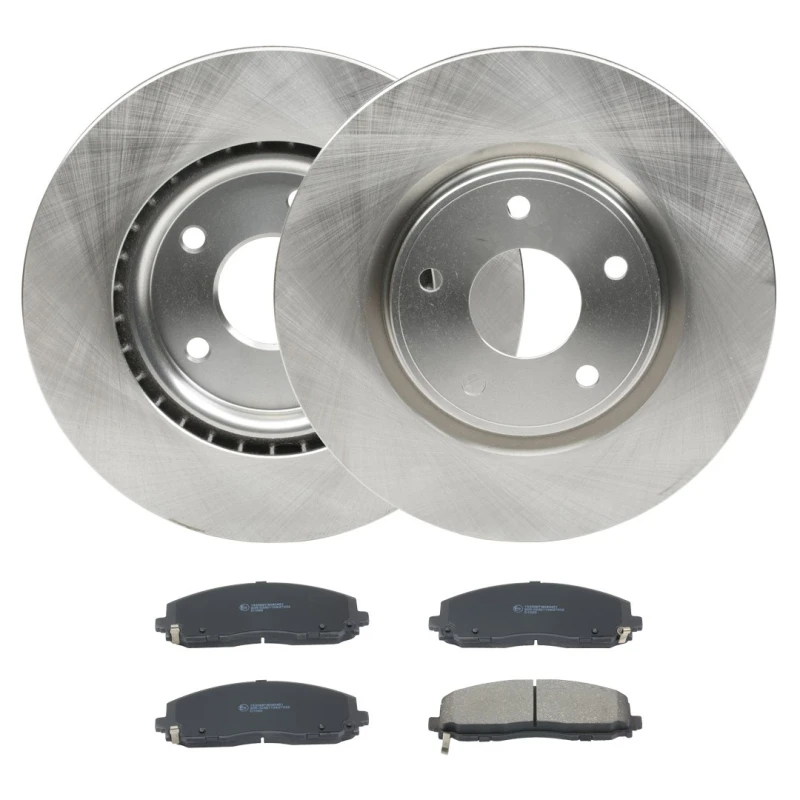 Image of RIDEX 3405B2001 Brake disc and pads set Front Axle, Brake Disc Type: internally vented, with acoustic wear warning Brake Set,disc brakes (3405)