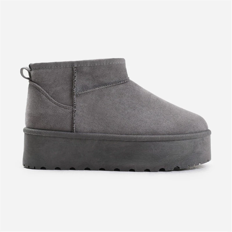 Image of Where's That From 'Calla' Flatform Fur Lining Ankle Boot Grey
