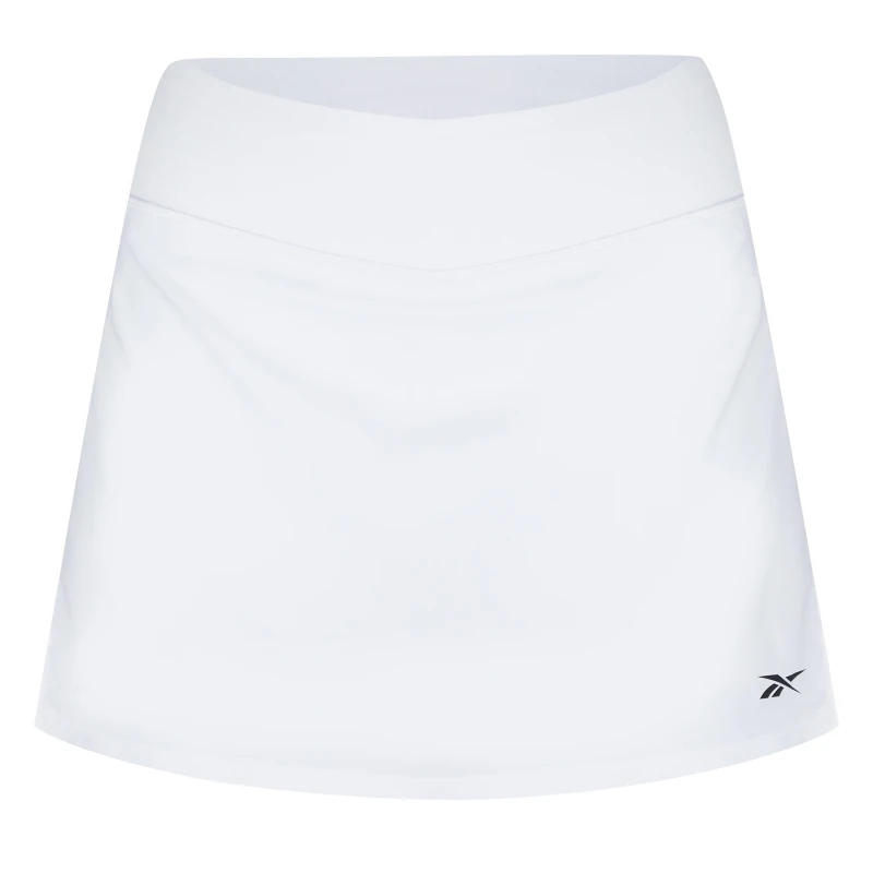 Image of Reebok Workout Ready Vector Skirt Womens Denim Short - White White 4