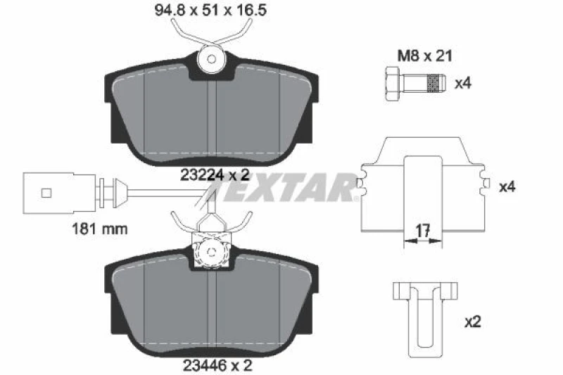 Image of Brake pad set TEXTAR 2344605