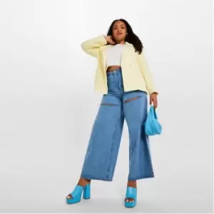 Image of Missguided Plus Size Tailored Double Breasted Blazer - Yellow