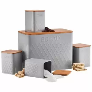 Image of Cooks Professional G4738 Light Grey 5 Piece Kitchen Set with Bamboo Lids