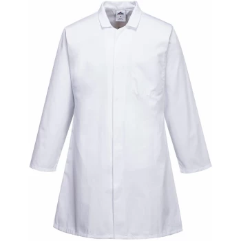 image of 2206 - White Mens Food Industry Coat, 3 Pockets sz 3 XL Regular Apron jacket - Portwest