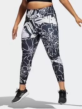 Image of adidas Optime Superher Training 7/8 Tights (plus Size), Black, Size 3X, Women