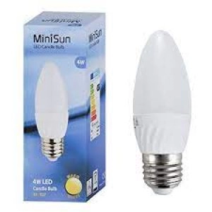 Image of MiniSun Multipack of 10 X 4W Frosted Candle LED Bulbs in Warm White w