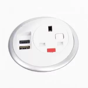 Image of Pixel in-surface power module 1 x UK socket and 1 x TUF A&C