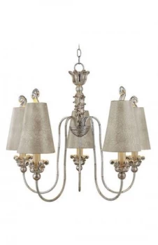 Image of 5 Light Multi Arm Chandelier Gold And Silver Finish, E27