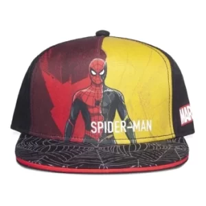 image of MARVEL COMICS Spider-man: No Way Home Two Tone Graphic Figure Print with Logo and Web Brim Kid's Snapback Baseball Cap,...