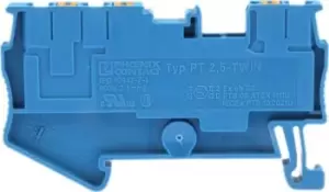 image of Phoenix Contact Pt 2,5-Twin Bu Terminal Block, Din Rail, 3Pos, 12Awg