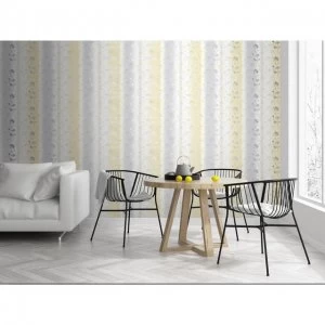 image of Sublime Yellow and Grey Summertime Floral Wallpaper - One size