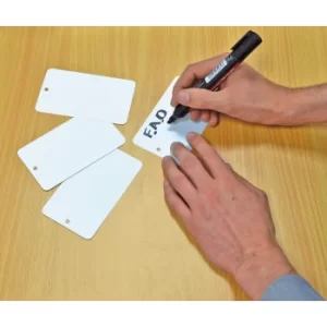 image of White Plastic Tags 100X45 MM 250MU Unwired (Pk-500)