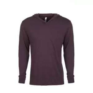 Image of Next Level Adults Unisex Tri-Blend Long Sleeve T-Shirt Hoodie (XS) (Vintage Purple)
