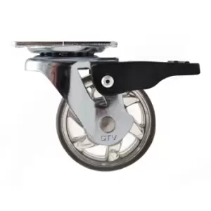Image of GTV 50mm 30kg Plastic Swivel Castor Wheel Furniture Caster Brown - with Brake, P
