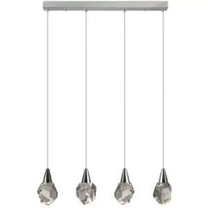 Schullerlighting - Schuller Aquaria 4 Light Bar Pendant Ceiling Light Chrome, Transparent 3000K 1800Lm