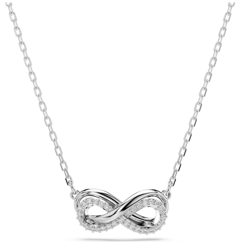 Image of Hyperbola White Rhodium Plated Pave Infinity Pendant 5687265