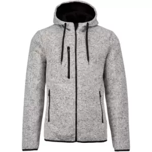 image of Proact Mens Heather Hooded Jacket (L) (Light Grey Melange)