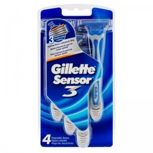Image of Gillette Sensor 3 Disposable Razor 4 Pack Razors