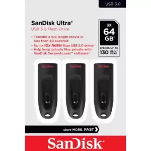Image of SanDisk Ultra USB flash drive 64GB USB Type-A 3.0 Black