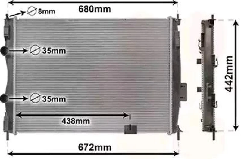Image of VAN WEZEL 13002414 Engine radiator Aluminium, Brazed cooling fins, Left Connector Radiator,engine cooling (470)