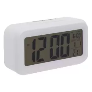 image of Premier Housewares LCD Digital Alarm Clock - White