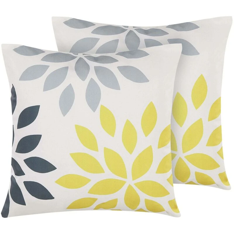 Image of Beliani Set Of 2 Outdoor Cushions Riale Floral Pattern 45 X 45cm Multicolour