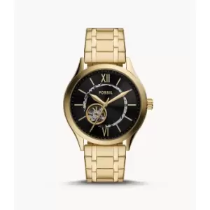 image of Fossil Mens Fenmore Automatic Gold-Tone Stainless Steel Watch - Gold