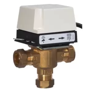 Image of Danfoss HS3 22mm 3 Port Motorised Zone Valve 087N661300