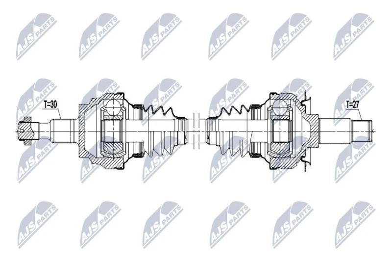 Image of NTY NPW-ME-200 Drive shaft Automatic Transmission, Rear Axle Right Drive Shaft (13)