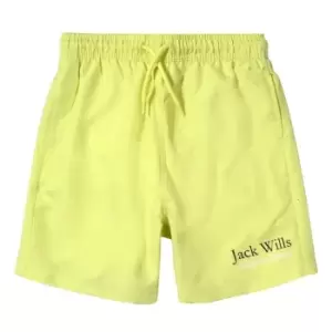 image of Jack Wills Wills Kids Boys Ridley Script Swim Shorts - Green