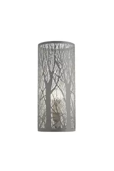 Image of Arford 1 Light Table Lamp Matt White Featuring A Forest Effect Pattern