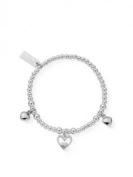 image of ChloBo Childrens Sterling Silver Triple Heart Bracelet - Silver