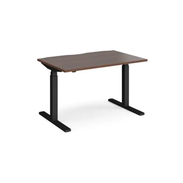 Image of Elev8 Height Adjustable Desk Rectangular Desk 1200mm Walnut Tops With Black Frames Elev8 Touch Walnut EVT-1200-K-W