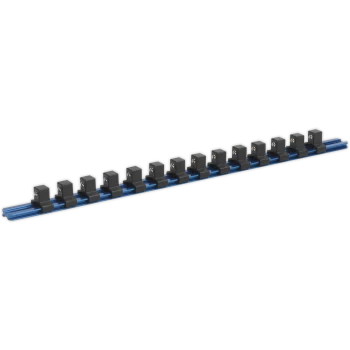 Image of Sealey 1/2" Drive Aluminium Socket Retaining Rail 14 Clips 1/2"