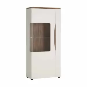 image of Toledo 1 Door Low Display Cabinet Left Hand In White And Oak Effect