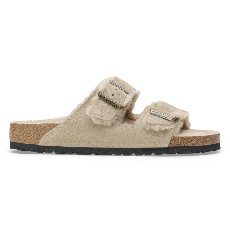 Image of Birkenstock Sandals Birkenstock Arizona Suede Leather Beige Unisex 36 Etroit